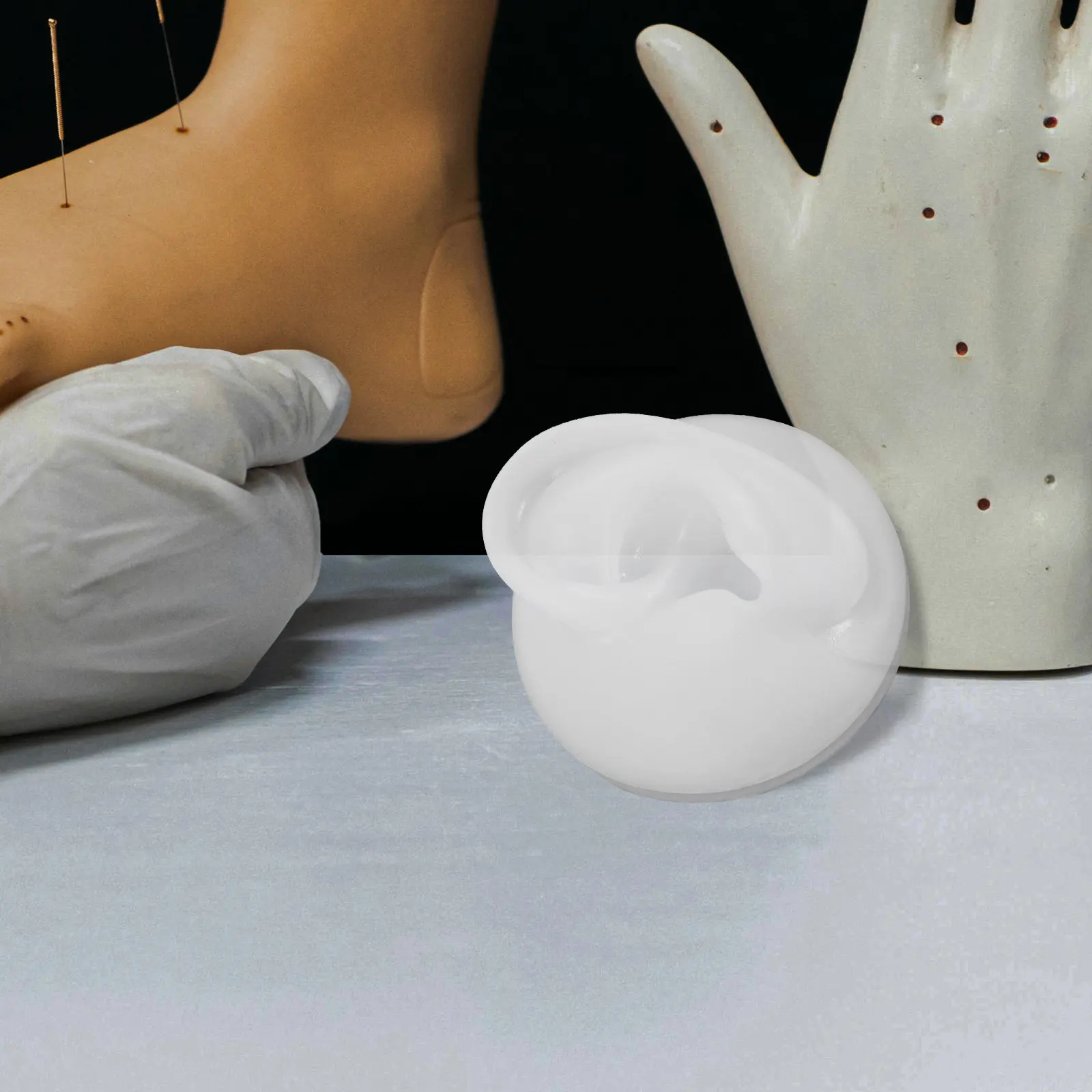 

Пара искусственных силиконовых моделей человеческих ушей для практики пирсинга, многоразовые медицинские тренировочные принадлежности, реалистичный симулятор