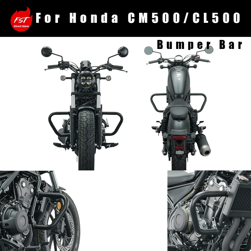 Crash Bar Fits Honda CM500 / CL500, Anti‑Fall Bar Motorcycle Bumper Guard