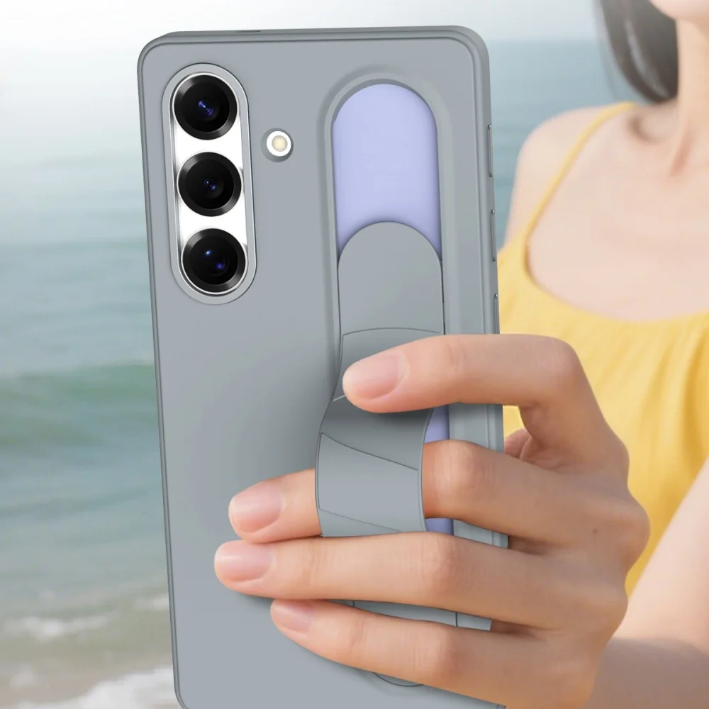 Etui na telefon z zawiasem i silikonowym uchwytem na nadgarstek Clever Control do Samsung Galaxy S25 S24 S26 Ultra, odporne na wstrząsy. — zdjęcie produktu 4