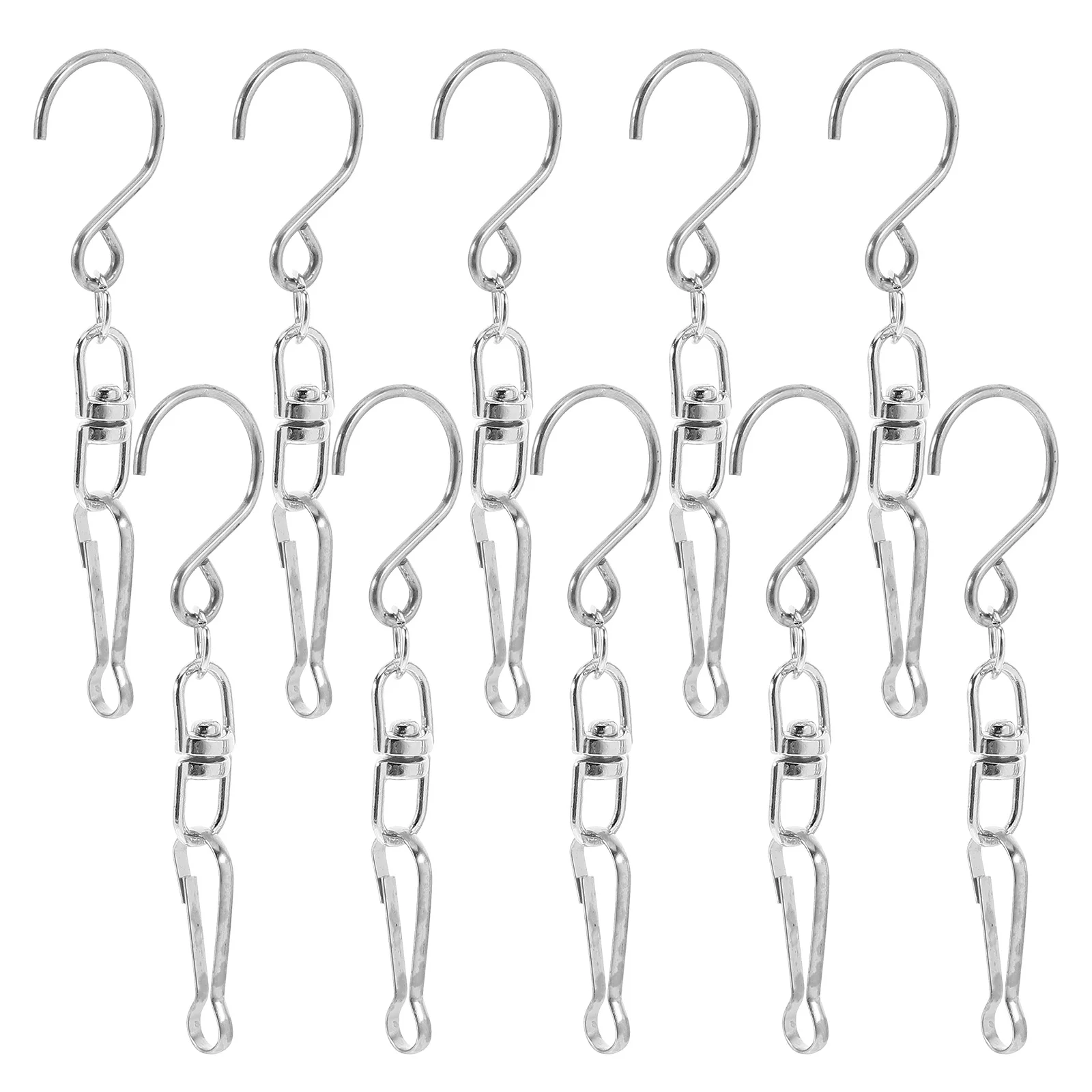 

10 Pcs Wind Chime Hooks Metal Heavy Duty Rotating Spinner Zinc Alloy Balloon Decorations Outdoor Garden Party String Lights