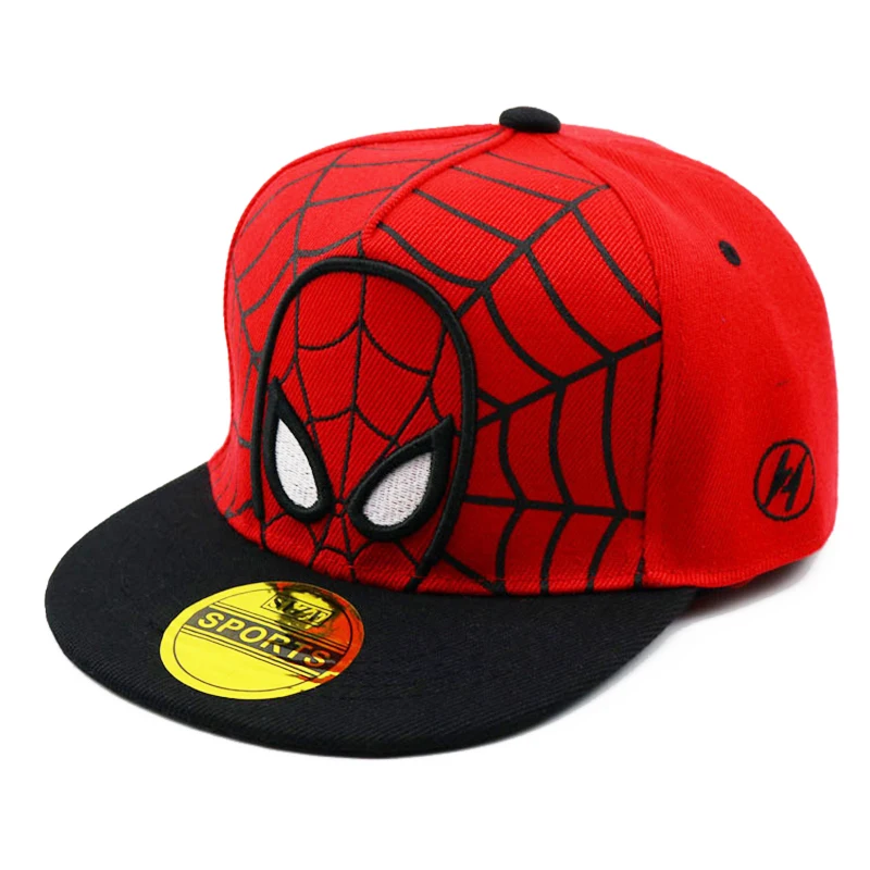 Disney Cartoon Spiderman cappello per bambini ragazzi ragazze cotone poliestere cappello da sole berretto Hip Hop bambino bambini moda berretto da