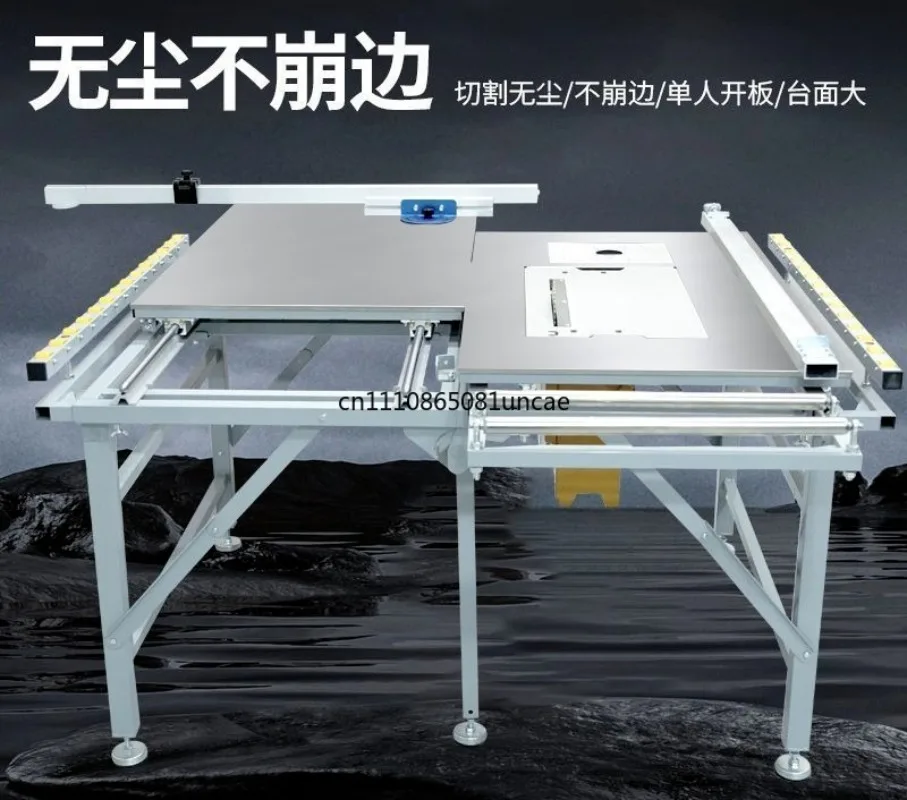 For 100S Woodworking Push Saw Table Bullet Steel Bar Guide Rail Light‑Weight Folding Design For Job‑Site Panel Cutting Workbench