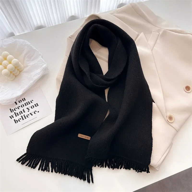 2024 Warm Cashmere Blanket Men Women Travel Winter Scarf Fashion Pashmina Thick Shawl Wrap with Tassel Casual Bufanda Poncho New