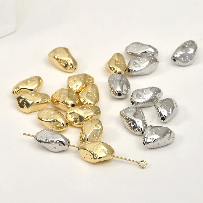 

2PC Copper Gold-plated Baroque Special-shaped Spacer Beads Accessories Diy Bracelet Necklace Jewelry Making Materials Wholesale