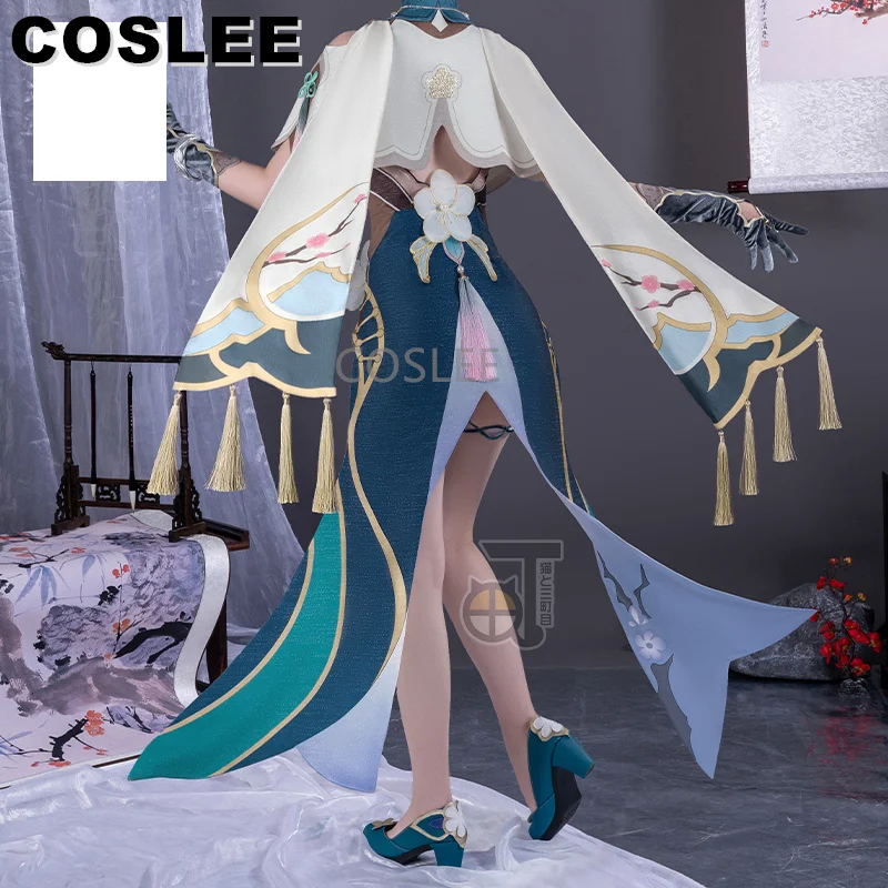 COSLEE Honkai: Star Rail Ruan Mel Cosplay Costume Game Suit Ruan Mei Elegant Cheongsam Dress Halloween Party Outfit Women New