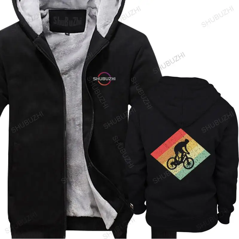 Trendy Men's Retro Vintage 80s Mountain Biking hoodies fall Cotton fall Leisure MTB Bike Gift For Mountain Cyclist fleece