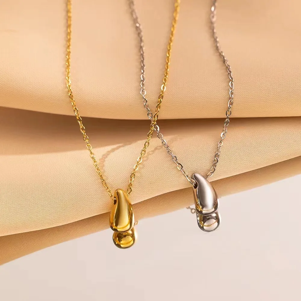 10pcs/set Korean New Exquisite Simple Water Drop Necklace Fashion Temperament Versatile Clavicle Chain Necklace Women's Jewelry