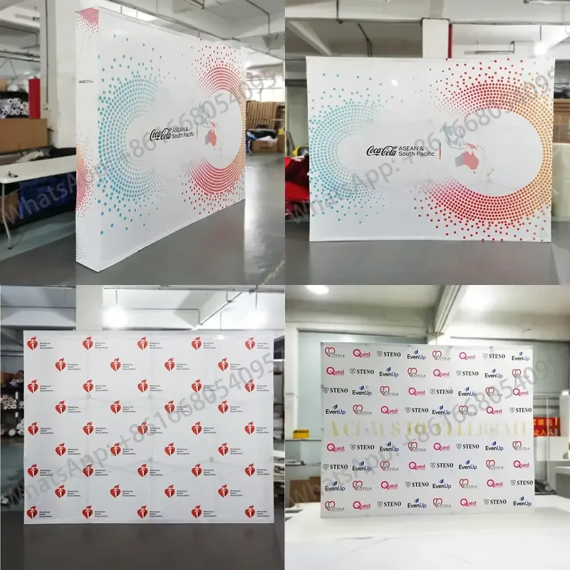 Customized 8*10ft Tension Fabric Pop up Wall Backdrop Display Trade Show Backdrop Exhibition Wall Banner Aluminum Booth Stand