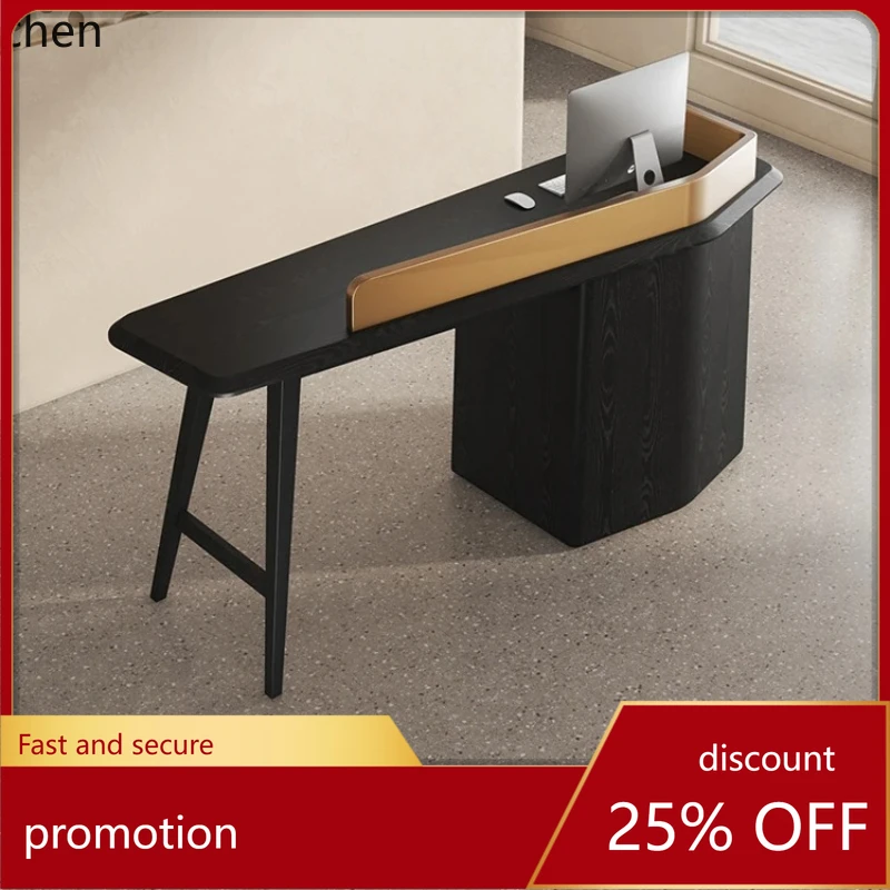 HXL Clothing Store Personalized Cashier Counter Black Front Desk Reception Counter New Product