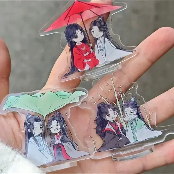 Anime arcymistrz demonicznej uprawy rysunek stojak akrylowy Wei Wuxian figurka ozdoby na biurko Lan Wangji statua akrylowa zabawka prezent
