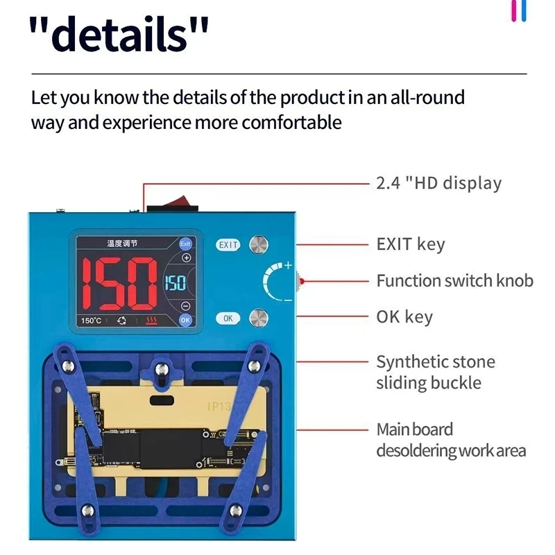 JC Aixun iHeater Pro Intelligent Preheating Platform for iPhone X-15Pro, Motherboard Repair, Heating Fixture