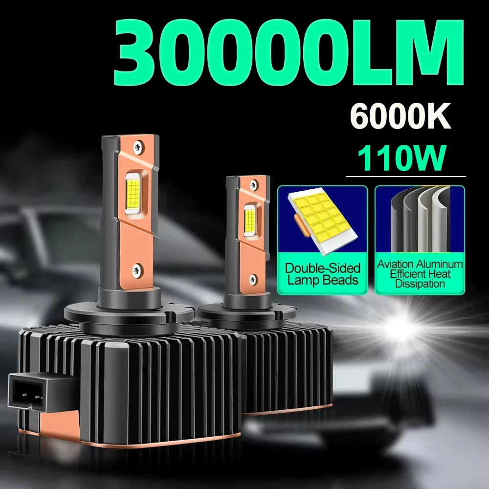 

TEENRAM D1S Светодиодные фары D2S D3S D4S 1:1 Ксеноновые автомобильные фары 110 Вт 30000LM 200M Расстояние воздействия Автомобильные турболампы 12 В 24 В