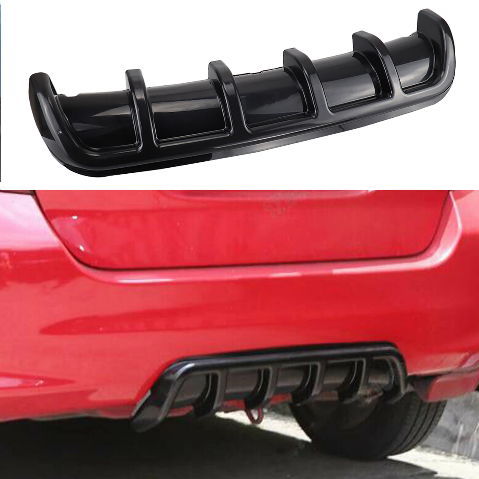 

2022 New Durable 25"x 5" Universal Car Kit Rear Bumper Cover Trim Shark Fin Spoiler Lip Diffuser Automoble Bumper Protector