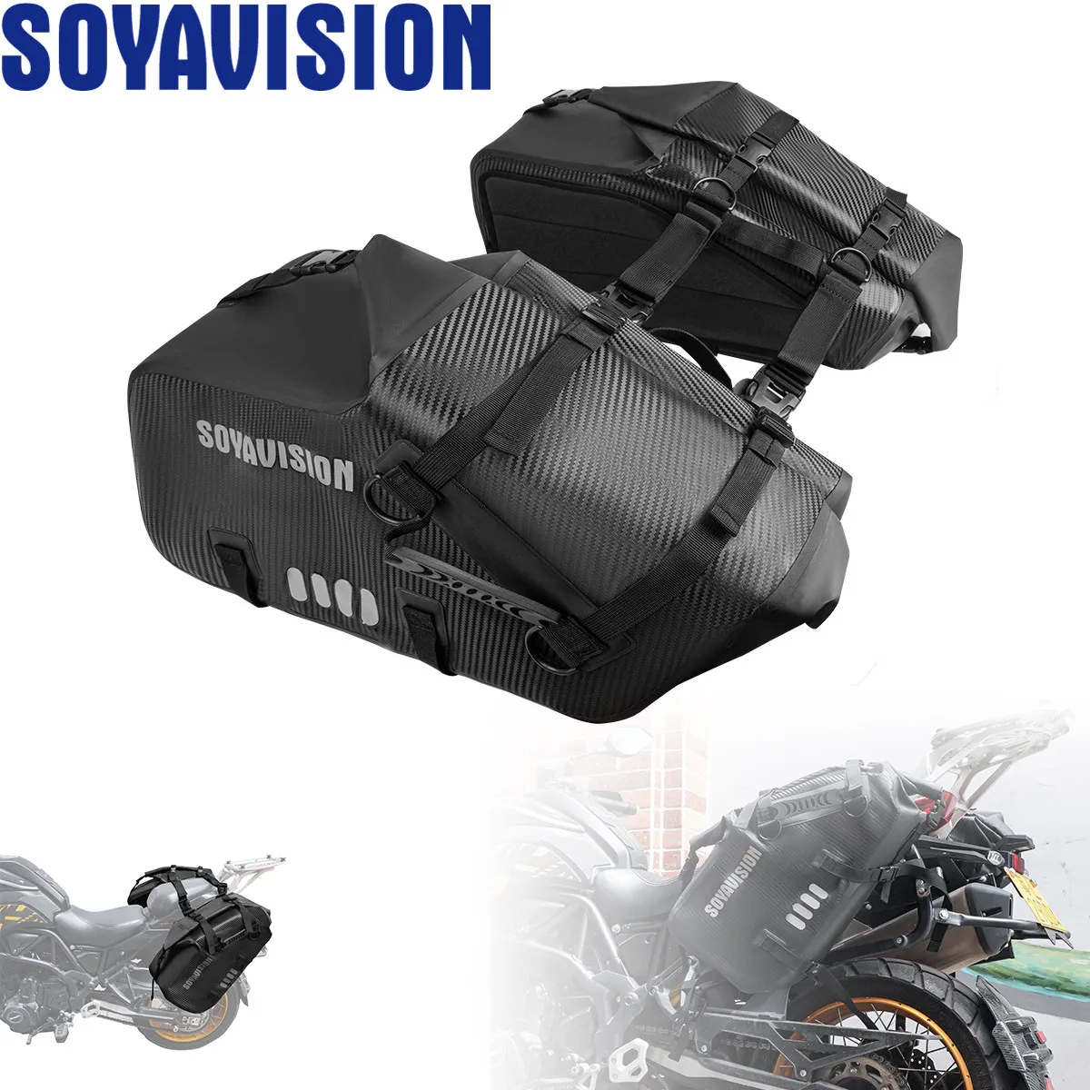 

Motorcycle Side Bags Waterproof Travel Luggage Bag Saddlebag Universal for Honda Rebel CMX300 500 for Kawasaki KLR650 for Yamaha