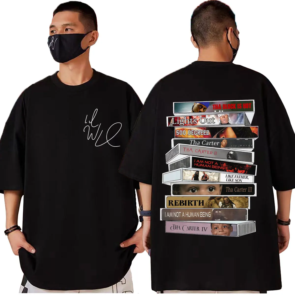 

Rapper Lil Wayne Album Merch T-shirt Men's Women's Hip Hop Fashion Short Sleeve T-shirts High Quality Cotton Oversized T Shirts