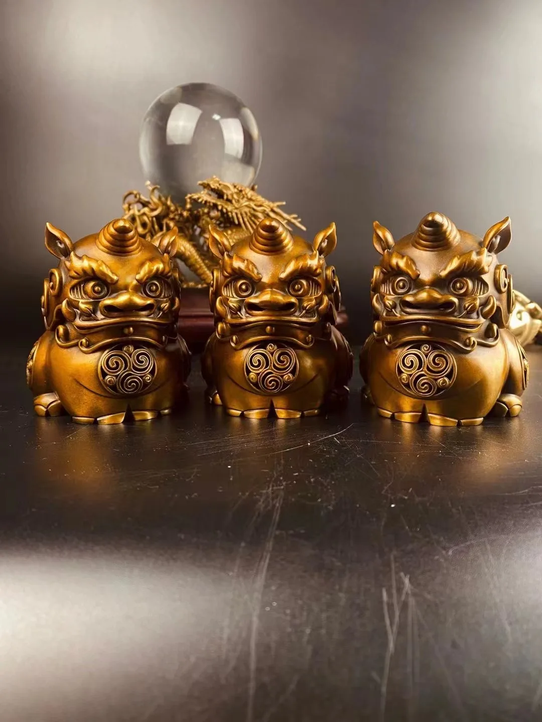 Bronze Seiko Lion Incense Burner Ornaments, One of the Nine Dragons, Sweet Pet