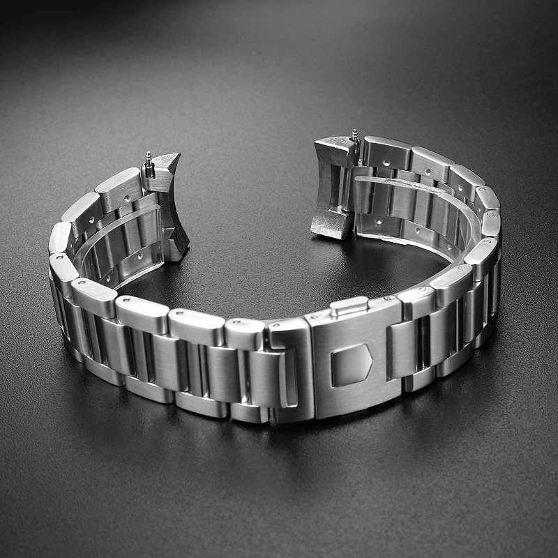 22mm 24mm Stainless Steel Watchband For Tag Heuer CARRERA WAY201A F1 Arc End Watch Strap Wrist Bracelet Deployment Man Wristband