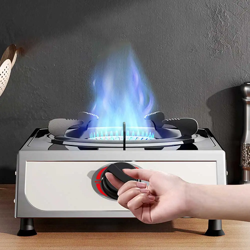 Household stainless steel hot stove desktop single stove energy-saving and environmentally friendly gas stove