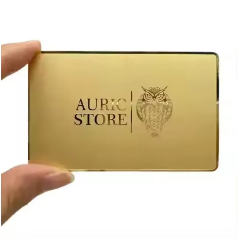 

Cheap Custom Stainless Steel Engraved Laser Cut Luxury Metal Business Cards Metal Silver Gold Mirror Metal Business Cards