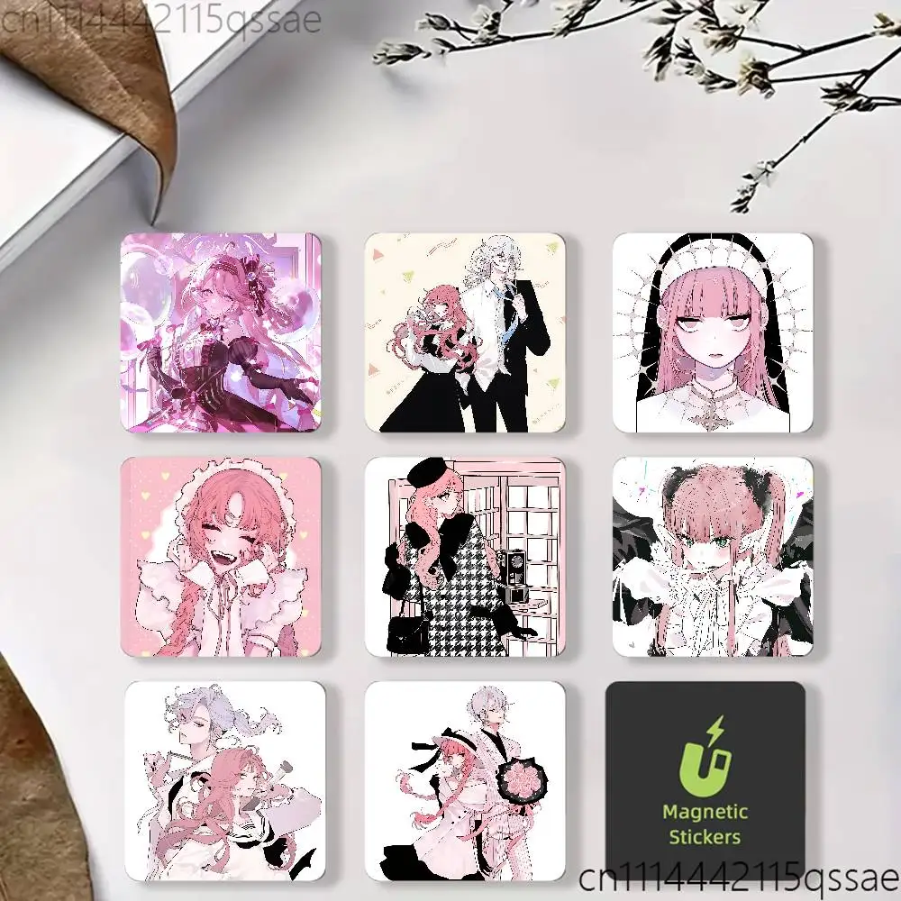 F-Fall In Love You False Angels Acrylic Refrigerator Magnets Square Sticker Kitchen Office Decor Creative Birthday Craft Gift