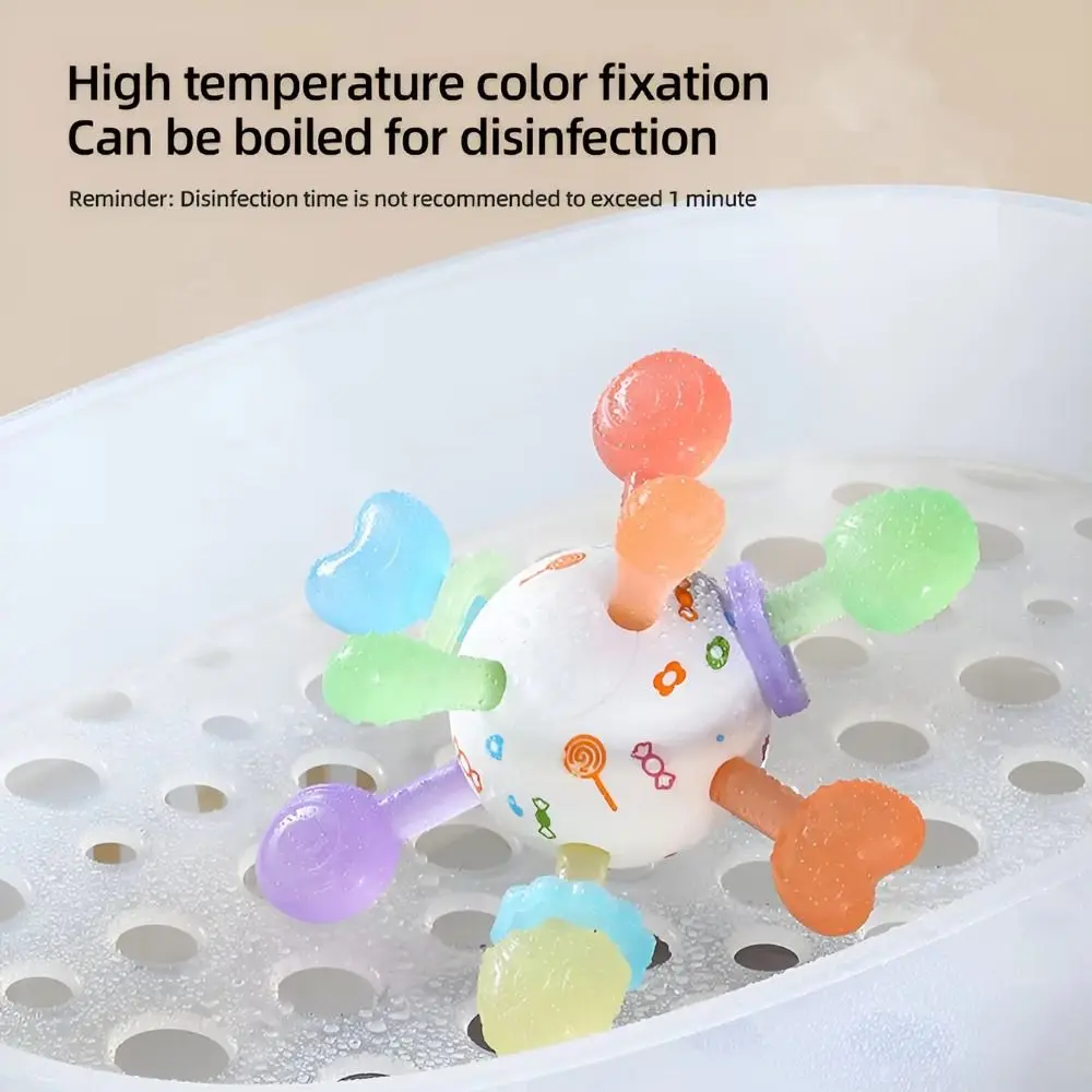 Chocalhos para bebês de qualidade alimentar, brinquedos coloridos sem chumbo, brinquedo educacional infantil sem bpa, segurança multi-sensorial, brinquedo para bebês
