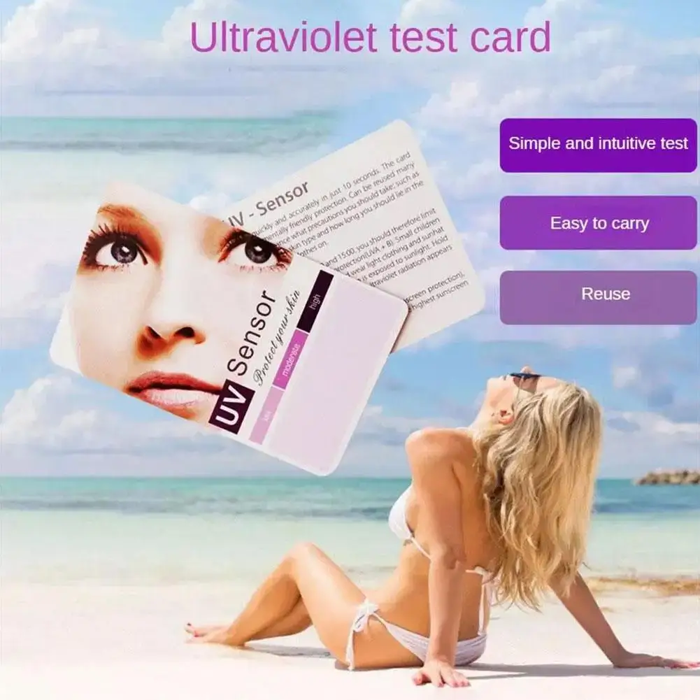 New Portable Uv Test Card Quick Test Uv Card Indicator Uv Paper Light Sunscreen Face Test Test Lamp Life I6R8