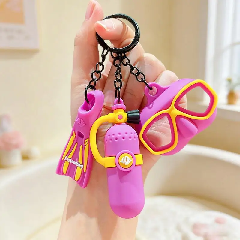 Diving Fin Keychain Decorative 1PCS DIY Multipurpose Accessory for Keys Backpacks Travel Luggage Small Pendant