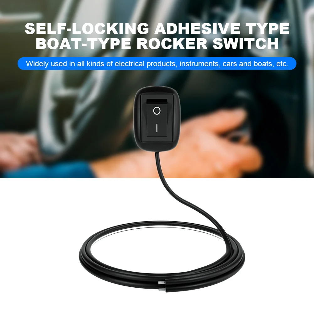 Universal Car Switch DC 12V/24V Battery Disconnect Switch with Cable 55cm/100cm Paste Type Mini Switch for Fog Lamp Neon Lights