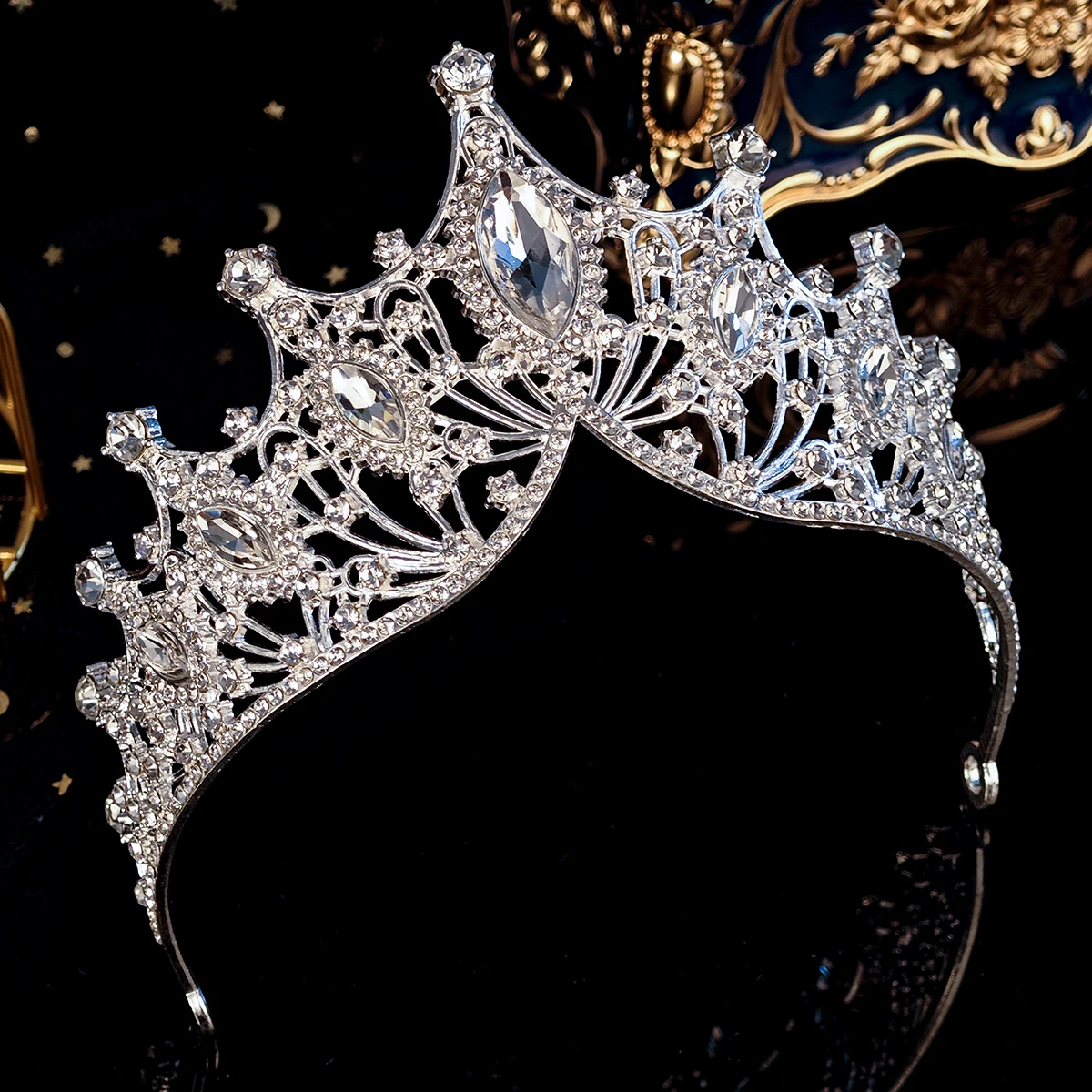 Baroque Crystal Queen Crown Classic Party Occasions diademi per le donne gioielli di Halloween principesse copricapo accessori