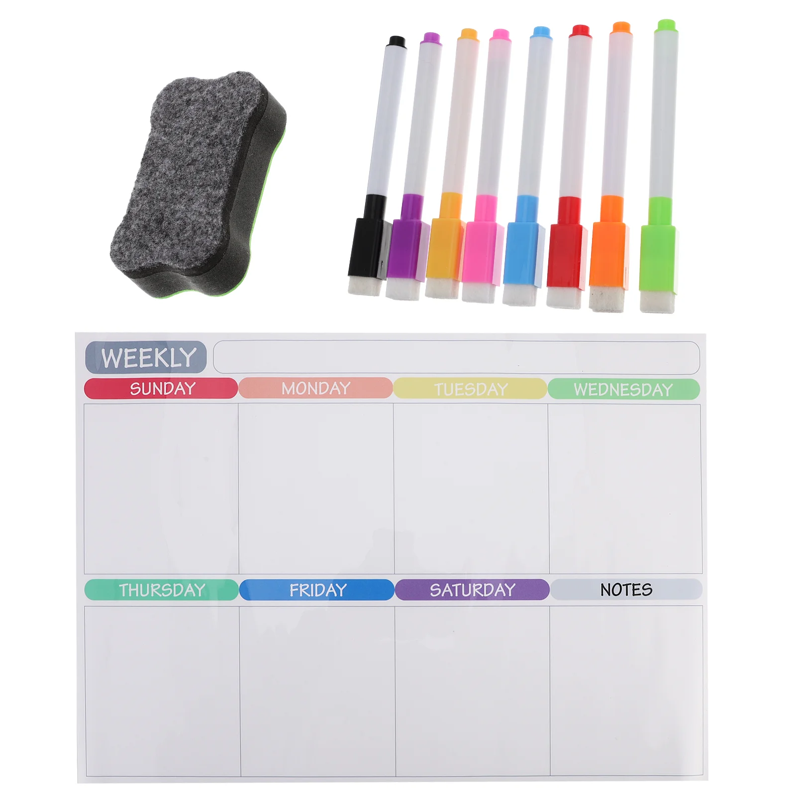 Refrigerator Calendar Colorful Erasable Meal Menu Fridge Notepad Environmental Protection Rubber Magnetic Message Board