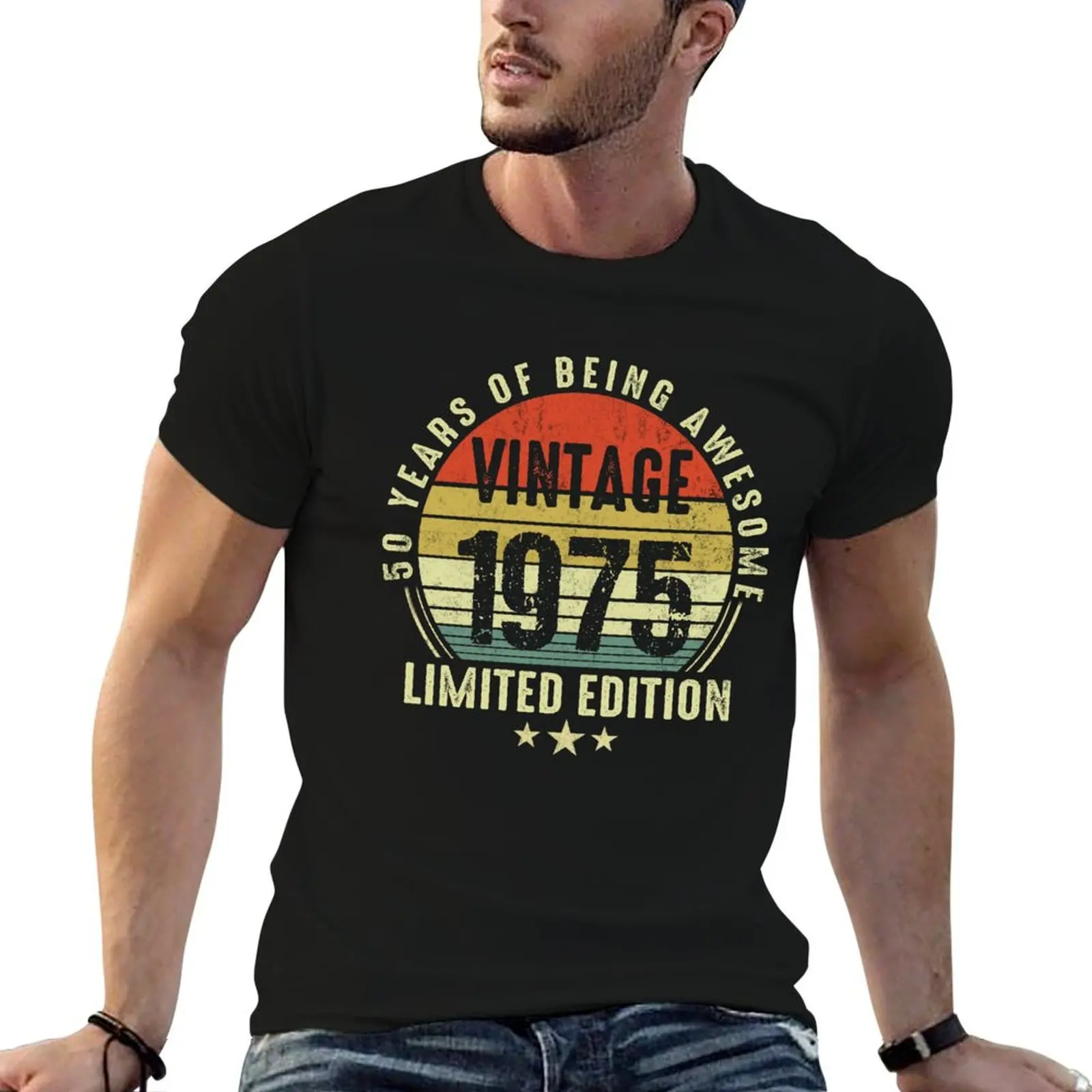 

t Vintage shirt 50th 50 1975 Birthday Year cotton T-Shirt shirt cotton Limited t pack Edition Old man