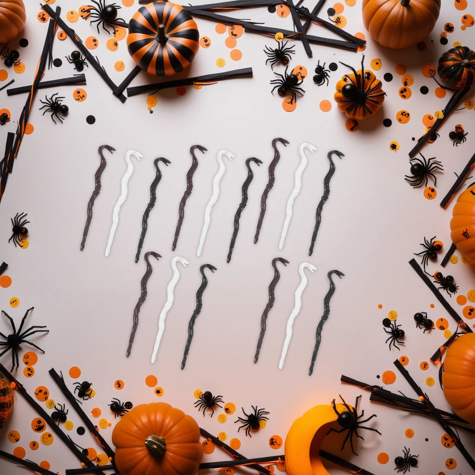 

48 шт. миниатюрных головок змеек на палочке, уникальный мрачный декор для Хэллоуина, для столов, каминных полок, детских костюмов, реквизит для вечеринок, розыгрышей и сюрпризов