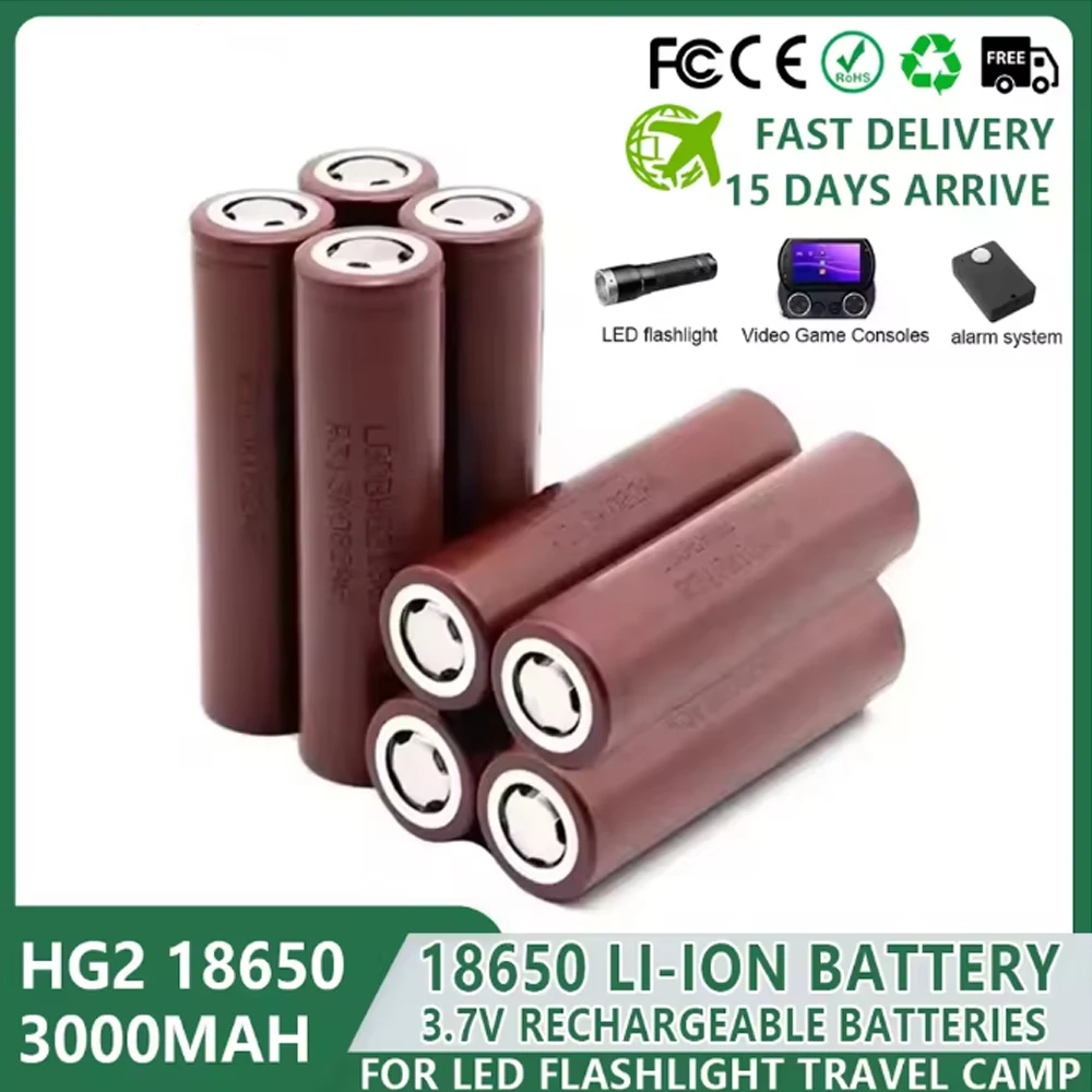 

New Original HG2 18650 3000mAh battery 3.6V discharge 20A, dedicated 3.7v 4.2v Power Rechargeable batteries