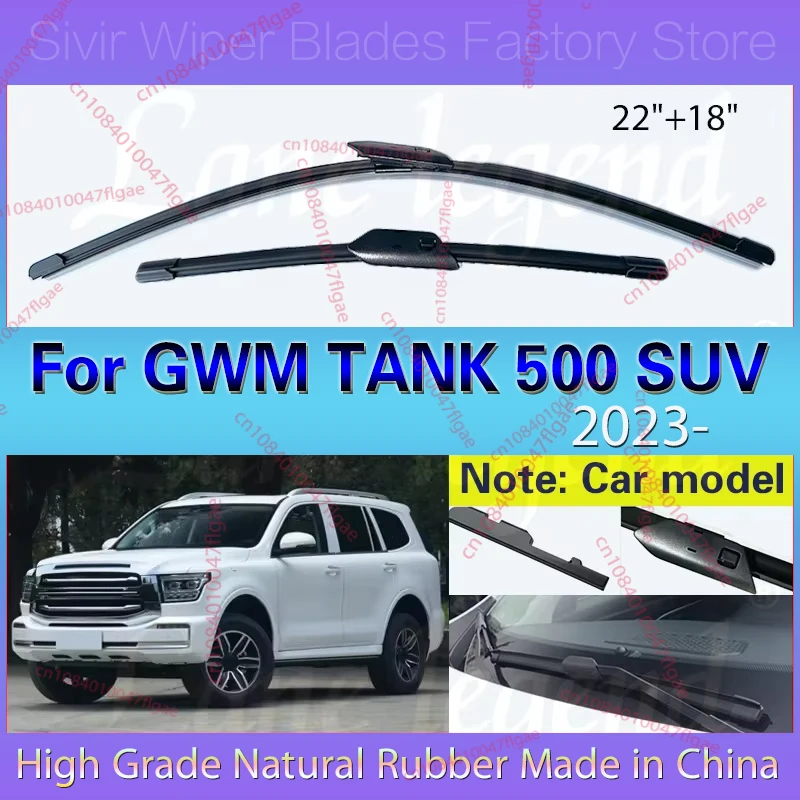 

Car Front Wiper Blades For GWM TANK 500 SUV 2023 3.0T AT 4WD Windscreen Windshield Clean Window Rain Brush Accessories 22"+18"