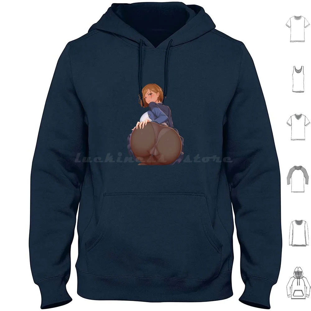 Jujutsu Kaisen Nobara Hoodie cotton Long Sleeve Jujutsu Kaisen Nobara Anime Gaming Game Waifu Butt Ass Stockings Legs Hips