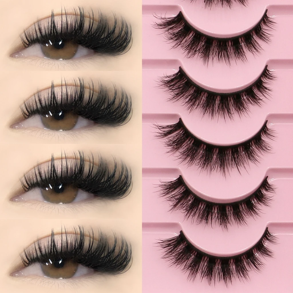 VELTRINAY Cat-Eye-Wimpern, natürlicher Look, künstliche Wimpern, Wispy Fox Eye Lashes, Manga-Wimpern, Wispy Strip Fake Eyelash Makeup