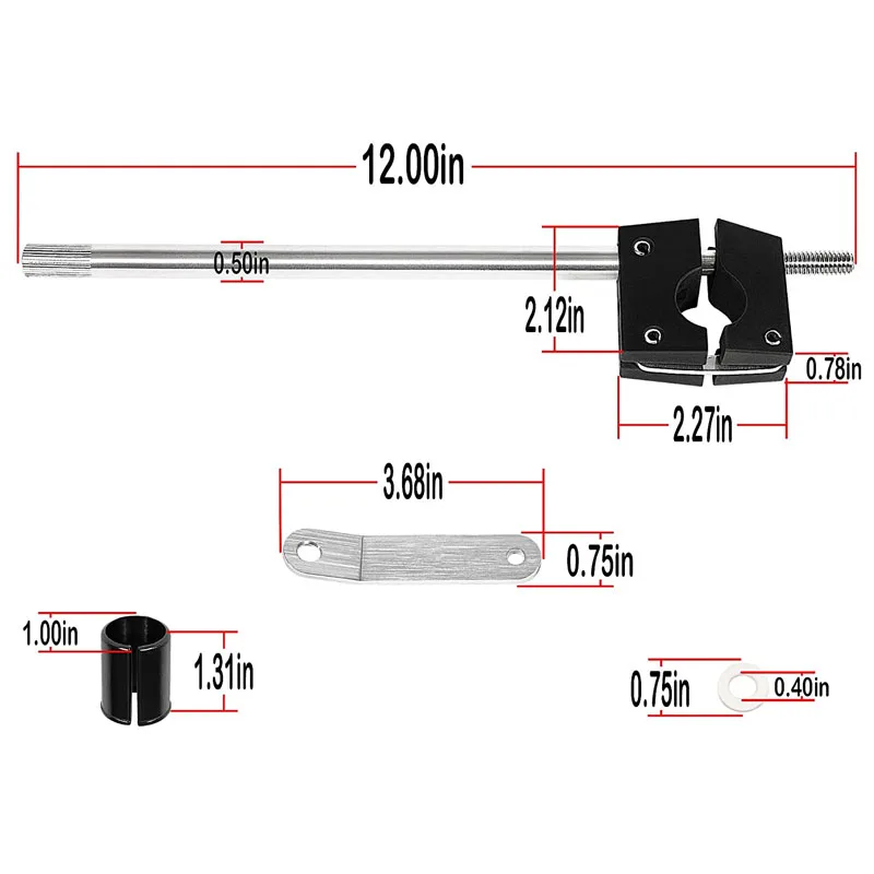 Round Rail Grill Mounting Hardware Kit for Standard 7/8