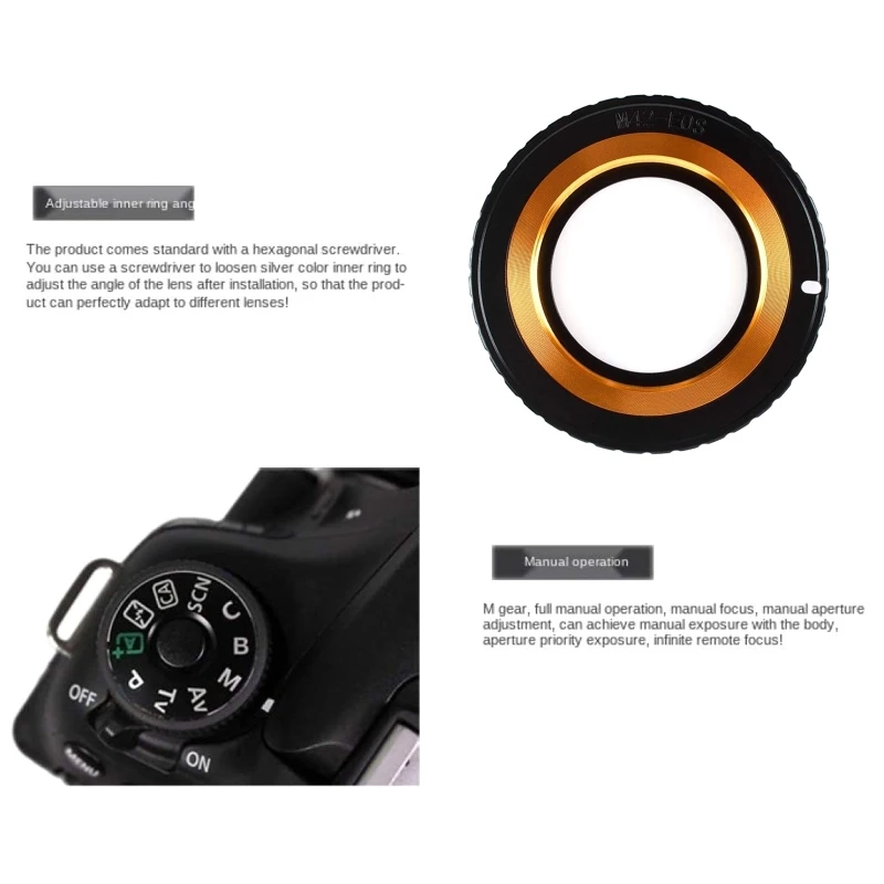 For M42 Lens Adapter Ring,for Focus Lens Converter,for EF 5DIII 5DII 5D 6D 7D 60D Mount Lens,for M42 Mount Cameras