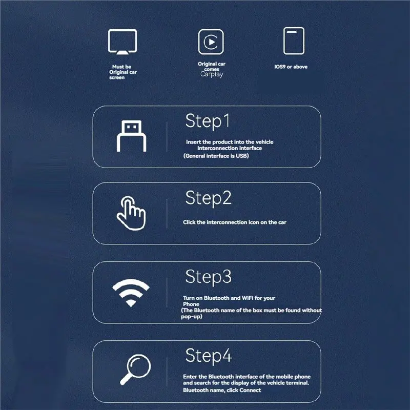 A98M Wireless Carplay Adapter 2In1 AI Box Bluetooth5.0+ Wifi For Android AUTO Wired Connection Location Tracking Functionality F
