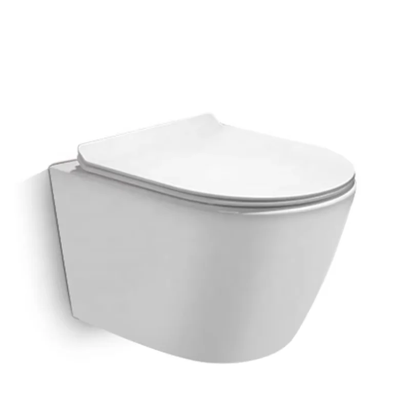 مرحاض معلق على الحائط بتصميم حديث مع خزان مخفي ووعاء دائري ومراحيض معلقة عملية