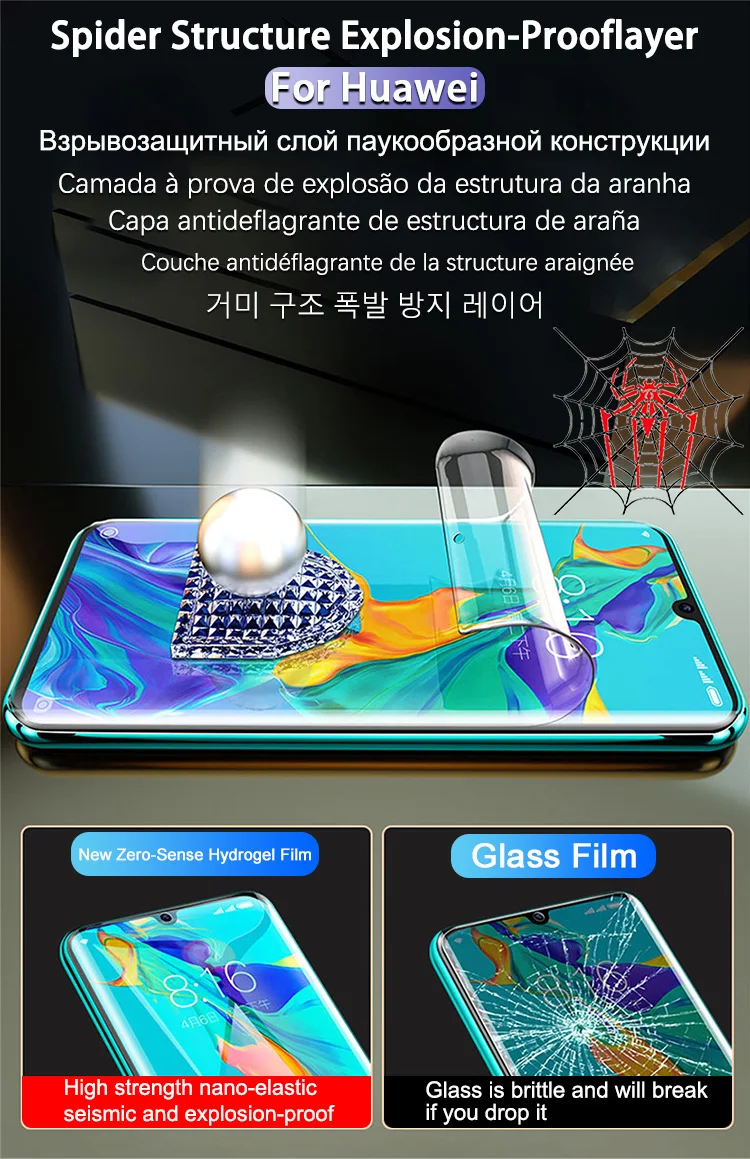 4 Stück HD Hydrogel-Folie für Huawei P60 P30 P70 P40 P50 Pro P20 Lite Vollständige Displayschutzfolie Mate 60 50 40 30 20 Pro Nicht Glas – Detail 5