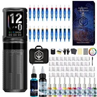 Kit de tatuaje POSEIDON, Kit de pluma de tatuaje inalámbrico para maquillaje permanente, Kit de máquina de tatuaje, nuevo Kit de pistola de tatuaje profesional HM163