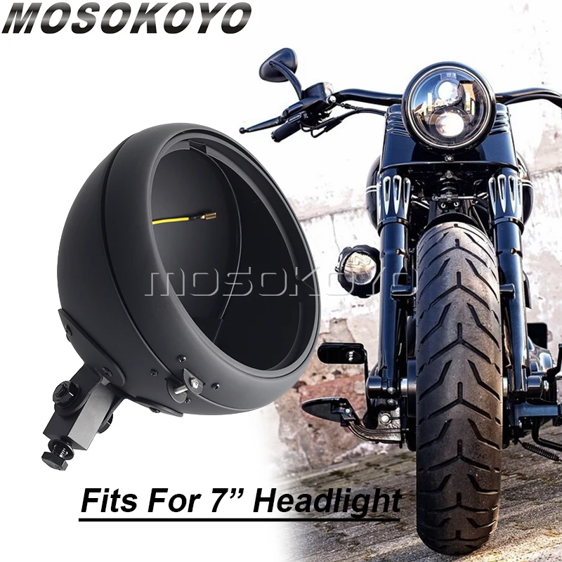 

Motorcycle Headlight Housing 7 Inch Retro Headlights Base Shell Lighthouse Headlamp Cover For Harley Heritage Softail XL883 1200