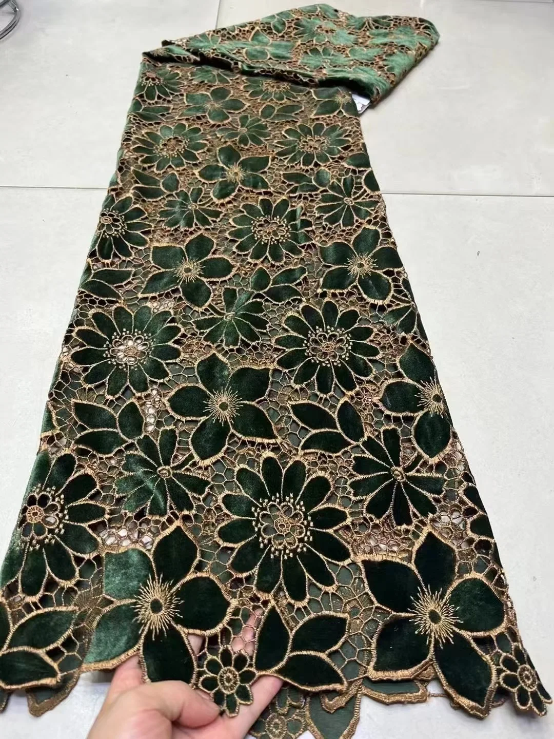 Nigerian Velvet Lace Fabric 2026 High Quality Lace African Lace Fabric For Wedding Dress French Guipure Lace 5Yards