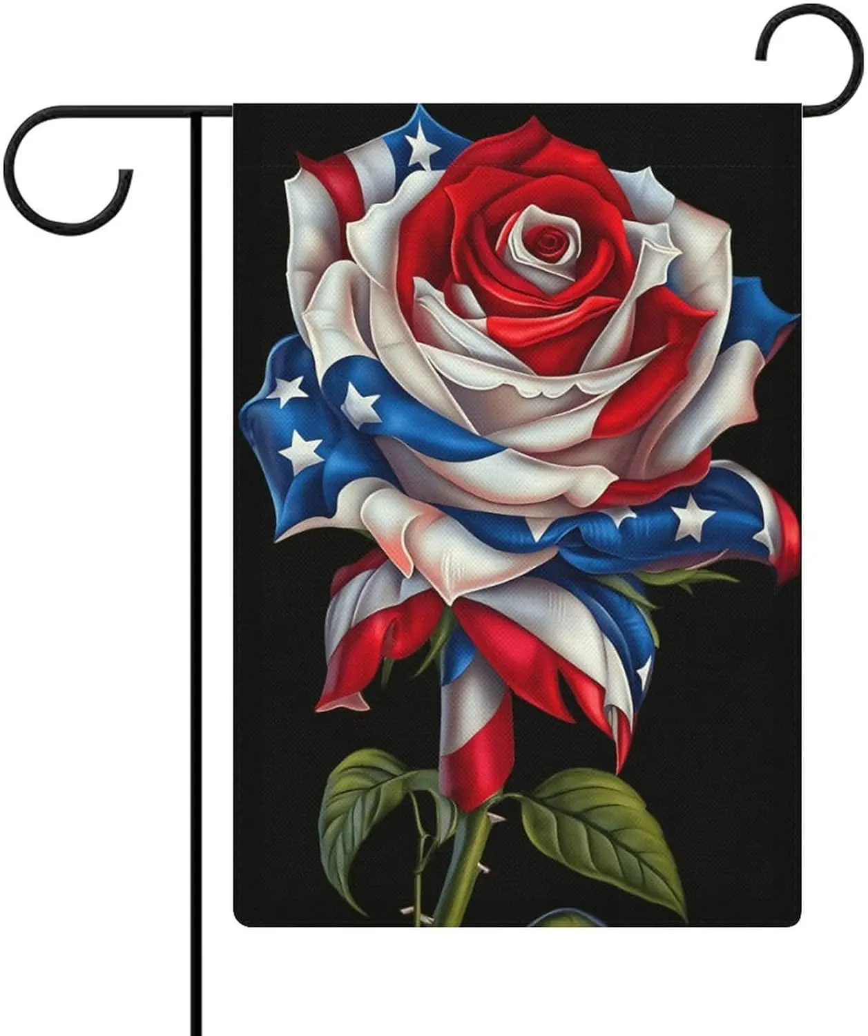 CASOWAT Star Stripes Rose Garden Flag Double Sided Flags Farmhouse Flag for Yard Suitable for Outside Or Garden Patio Yard D llz