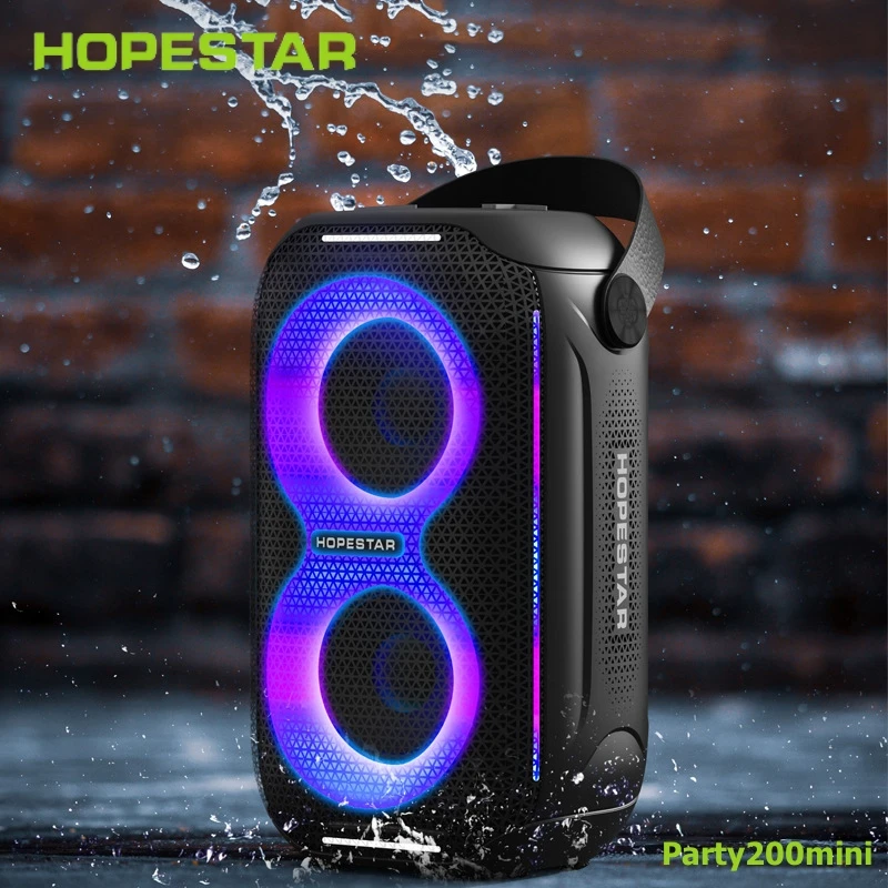 Imagem -02 - Hopestar-mini Luz Rgb Portátil Alto-falantes Bluetooth sem Fio ao ar Livre Inteligente Impermeável Baixo Estéreo Surround Pulso de Tom Surround