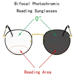 Bifocal Photochromic Presbyopia Sunglasses For Women Men Reading Glasses Magnifier Look Near Far Hyperopia Spectacles N5