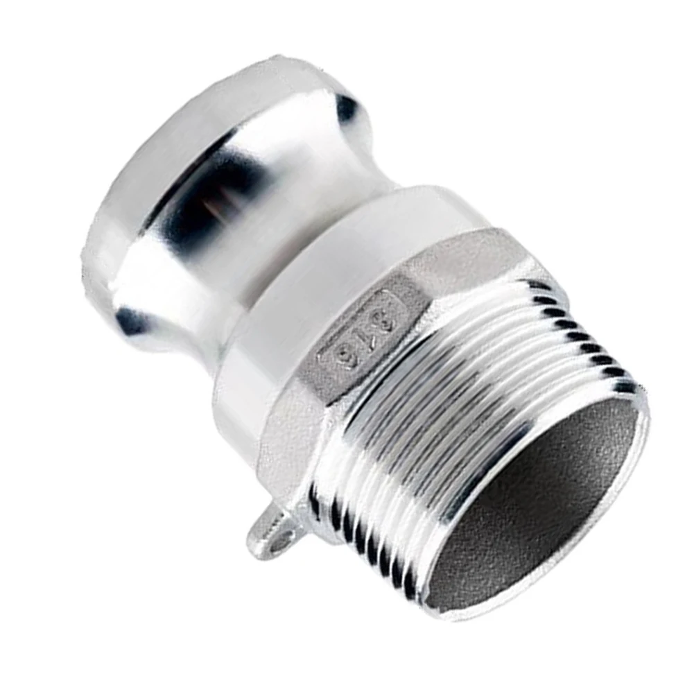 2 Inch DN50 Type F Male Cam and Groove Adapter 304 Stainless Steel External Thread for Leak Resistant Wet Line Connections