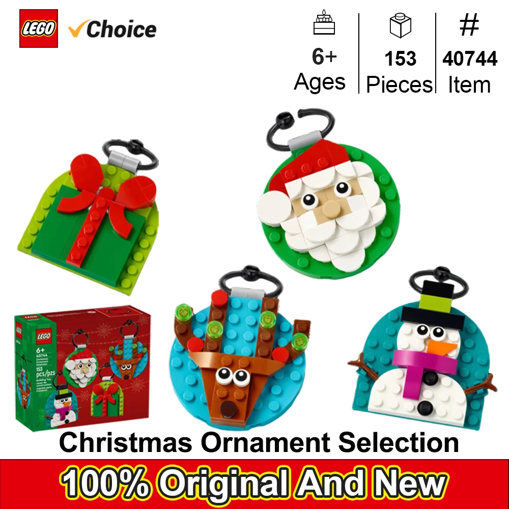 

LEGO 40744 Рождественские украшения на выбор, строительные игрушки-праздничные поделки для семьи, подвесные рождественские украшения для елки, 152 шт.
