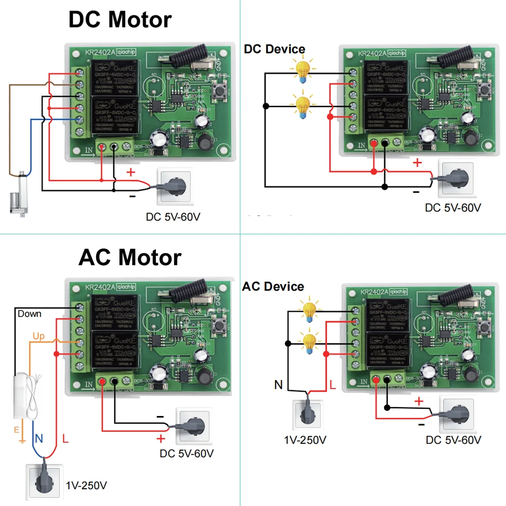 Remote Control Switch DC 12V 24V 30V Wireless 433Mhz RF 10A Relay Receiver with 3 Transmitters for Motor Light Gate Door Control